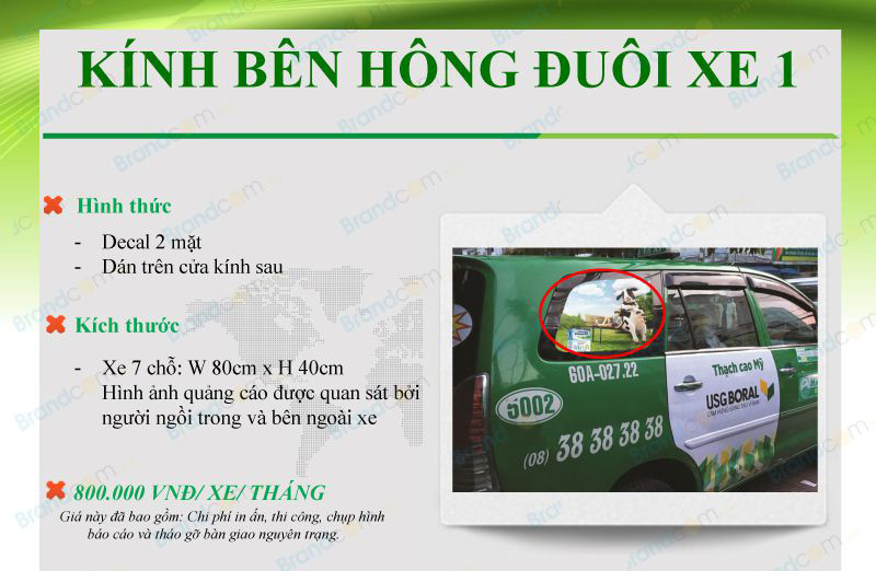 Bảng giá quảng cáo trên taxi Mai Linh