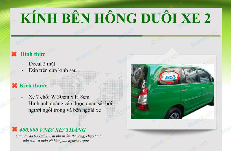 Bảng giá quảng cáo trên taxi Mai Linh