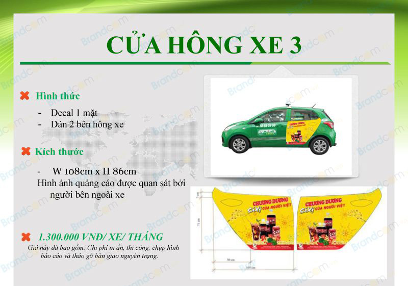 Bảng giá quảng cáo trên taxi Mai Linh
