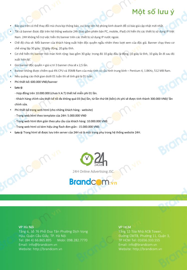 Báo giá quảng cáo banner trên 24h.com.vn