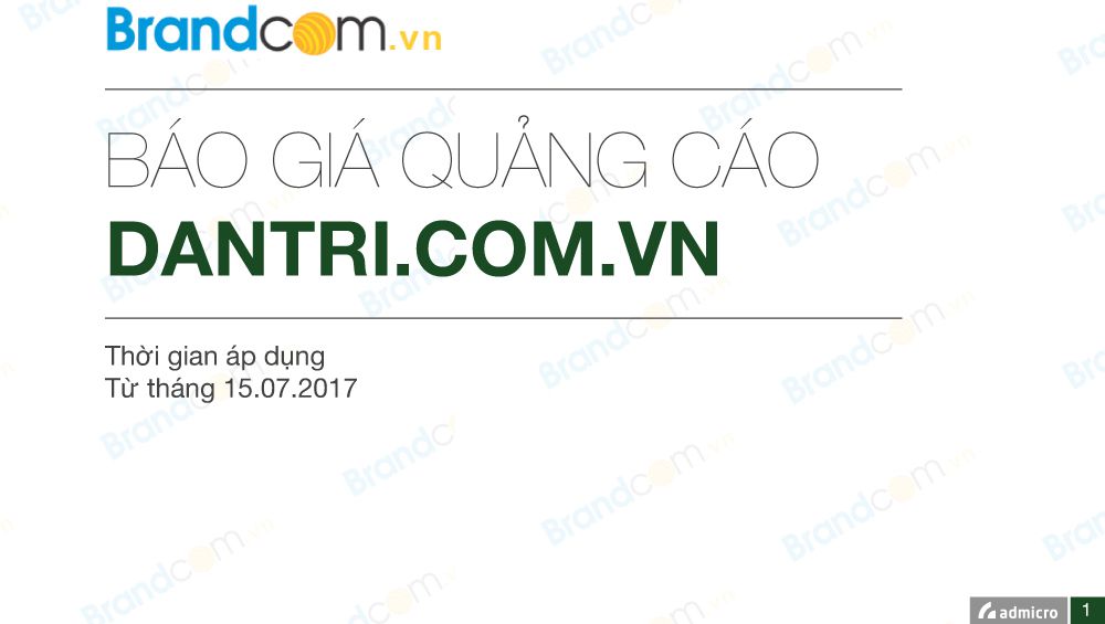 Bảng giá quảng cáo banner trang dân trí