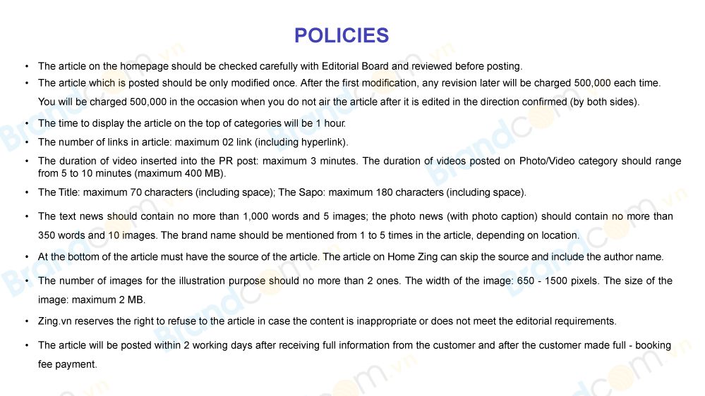 Bảng giá đăng bài PR trên zing.vn